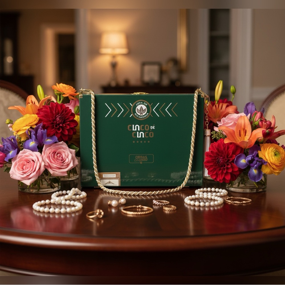 Upcycled “Cinco de Cinco” Cigar Box Purse – Glossy Forest Green